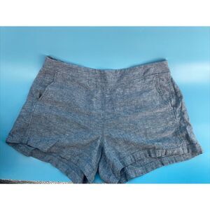 Gap Shorts Women's XL Linen Blend Chambray‎ Blue High Waist 4 Pocket Pull On